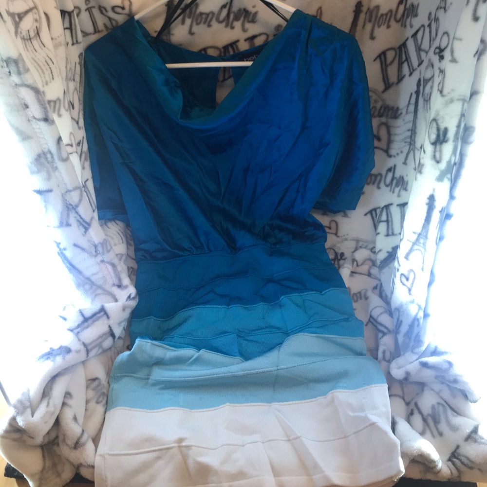 🔥 Sexy silk top, banded bottom bebe dress 👗